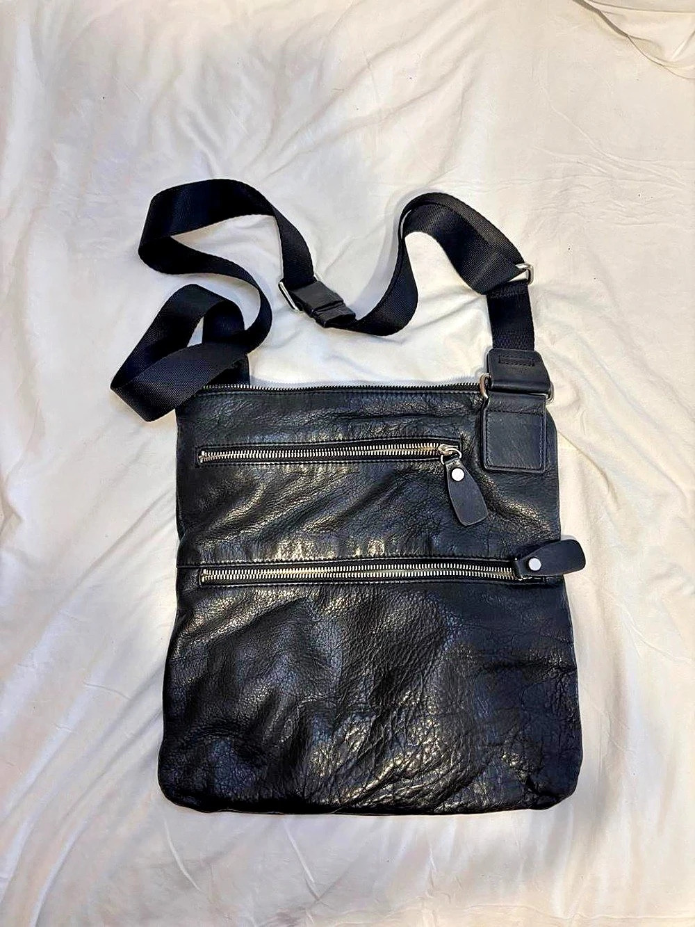 Margo Black Leather Crossbody Bag